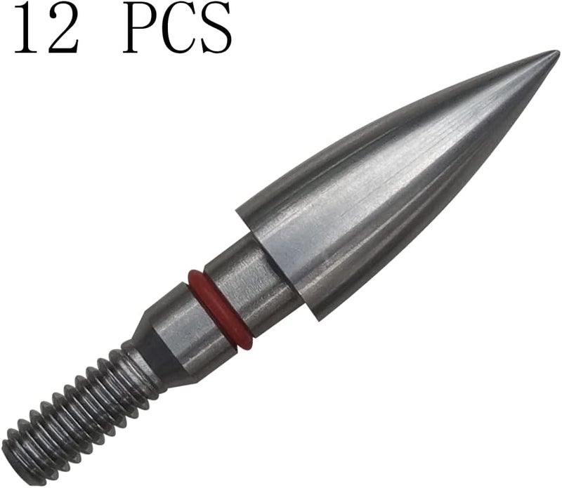 Wdfhudj Stainless Steel Archery Field Points,9/32″ 19/64″ 5/16″ 11/32″ Diameter 100/125/150/175/200/250/300 Grains,Screw in Archery Field Tips(1 Dozen 12PCS) - Image 2